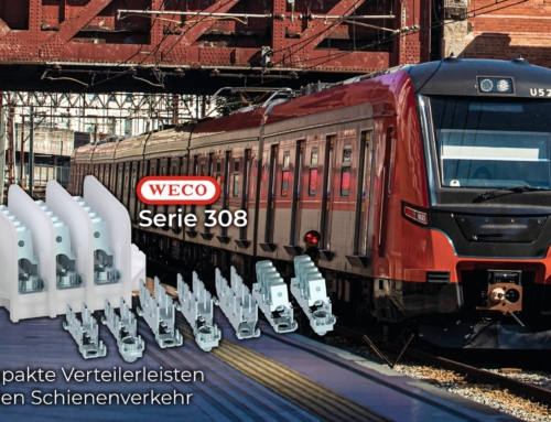 WECO stellt die robusten Flachsteck-Verteilerleisten der Serie 308 für den Schienenverkehr vor
